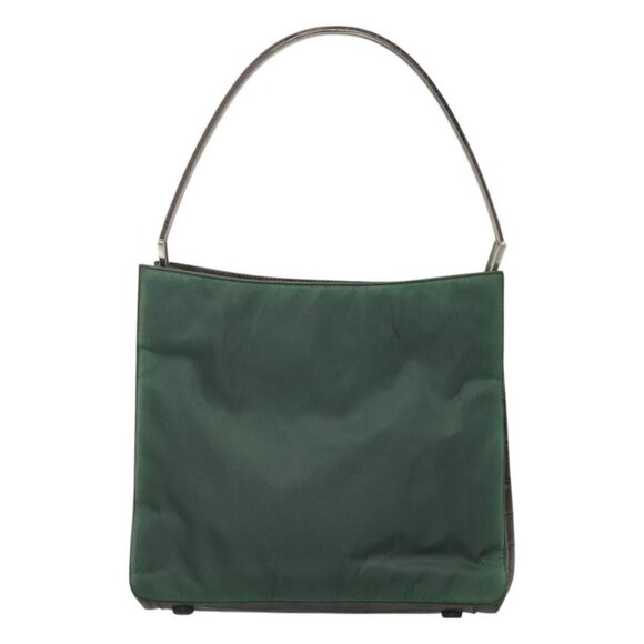 PRADA Shoulder Bag Nylon Green Silver Auth EC761 - Picture 1 of 16